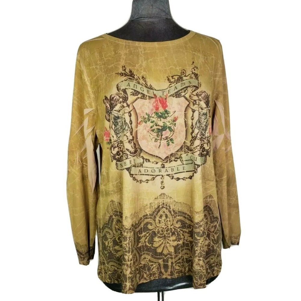 Venezia Womens Gold Blouse Top Plus Size 18/20